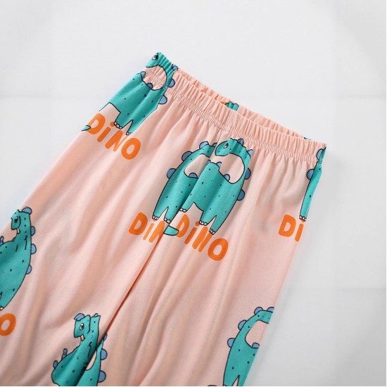 New autumn styles for young children: round-neck, long-sleeved, stylish, two-piece cotton pajamas for boys.