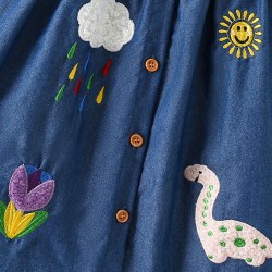 Children's dress, new European and American summer style, cartoon girl's cotton short-sleeved printed princess dress, children's skirt