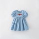 Girls' summer 2025 new European and American style short-sleeved round-neck princess dresses for small and medium-sized children, children's dresses