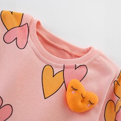 New autumn styles for girls, including European and American children's casual round-neck long-sleeved printed dresses.