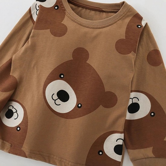 Boys' suits, new fall/winter styles, European and American children's stylish two-piece round neck long-sleeved loungewear