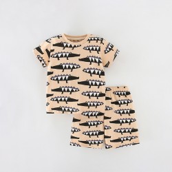 In stock, girls' T-shirt sets, summer 2024 styles, cute European and American children's short-sleeved short-sleeved shorts