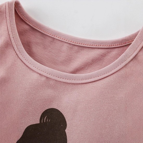 Girls' T-shirts, new fall styles, European and American children's stylish little girls' round neck long-sleeved base tops