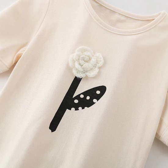 European and American style children's clothing, new summer girls' T-shirts, solid color cartoon short-sleeved round neck boys' tops