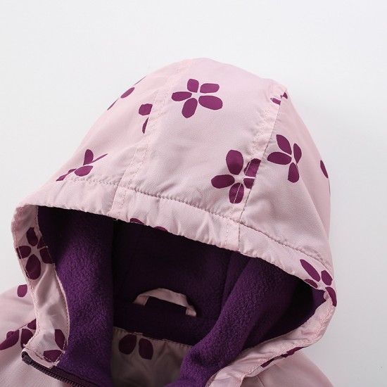 Women's Children's autumn jackets, new European and American style, children's fleece zippered hooded windbreaker for small and medium-sized children.