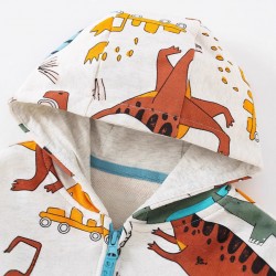 Boys' jackets, new autumn and winter styles, European and American children's casual printed hooded cardigans, stylish boys' clothing