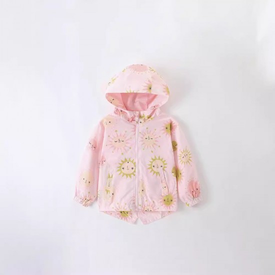 24 spring/autumn new styles, European and American children's clothing, infant and toddler cartoon round-neck, all-over print sweatshirt, two-piece casual pants set