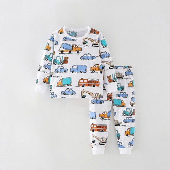 Boys' suits, new spring/autumn styles, European and American children's stylish little boys' round neck cotton long-sleeved long johns two-piece sets