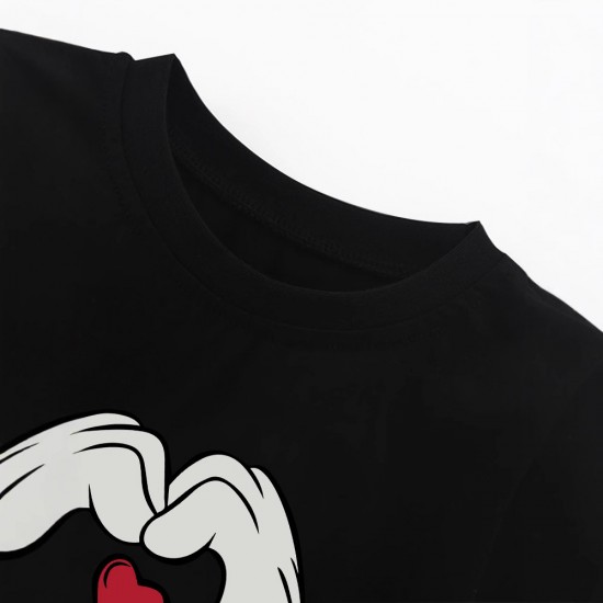 European and American style children's clothing, new summer styles, children's T-shirts, black short-sleeved round neck, printed puppy, cartoon children's clothing