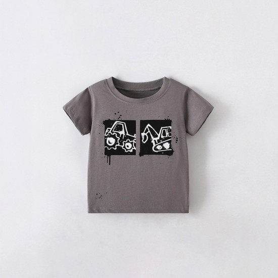 Boys' summer short-sleeved T-shirts, new European and American style. Stylish round-neck children's tops for children in the US and China.