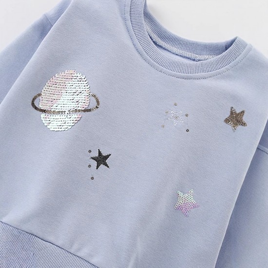 Girls' sweatshirts, new fall/winter styles, European and American children's stylish round neck sweatshirts, cute little girls' tops Girls' sweatshirts, new fall/winter styles, European and American children's stylish round neck sweatshirts, cute little girls' tops