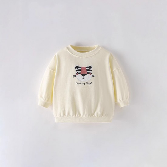 Girls' sweatshirts, autumn and winter styles, European and American small and medium-sized children's fashionable terry cotton round neck shirts, cute printed children's tops Girls' sweatshirts, autumn and winter styles, European and American small and medium-sized children's fashionable terry cotton round neck shirts, cute printed children's tops