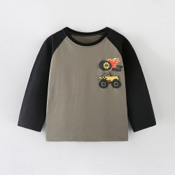 Boys' autumn and winter styles, European and American children's round-neck long-sleeved T-shirts, casual tops.