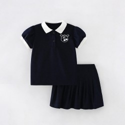 Cross-border girls' two-piece summer printed loungewear, short-sleeved shorts, casual children's clothing, stylish T-shirts