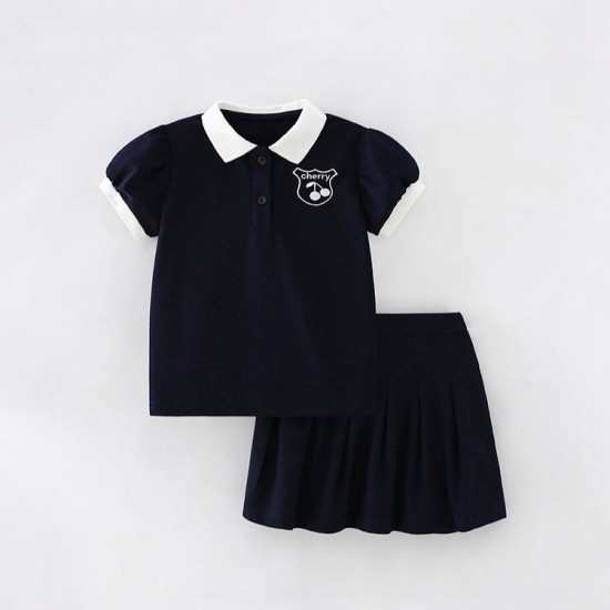 Cross-border girls' two-piece summer printed loungewear, short-sleeved shorts, casual children's clothing, stylish T-shirts