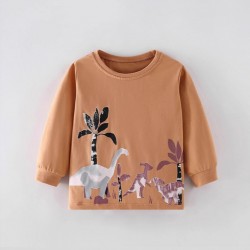 Boys' T-shirts, new autumn styles, European and American children's stylish little boy's round-neck cotton long-sleeved base tops