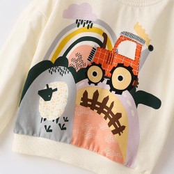 Girls' dresses, autumn and winter styles, European and American small and medium-sized children's casual prints, baby cotton short-sleeved round neck children's princess dresses