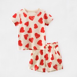 Girls' summer new European and American style children's clothing, children's T-shirts, round neck, short sleeves Printed cartoon children's baby tops