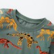 Boys' summer new European and American two-piece suits for children's clothing. Dinosaur cartoon-themed short-sleeved shorts and children's clothing.