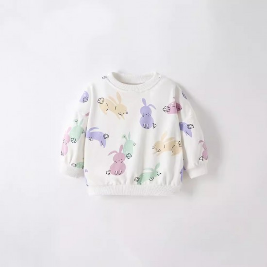 Boys' round-neck sweatshirts, new spring and autumn styles, fashionable children's terry Long-sleeved sweatpants for boys, stylish cartoon-themed children's clothing