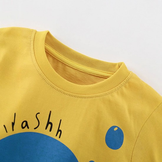 Girls' summer pure cotton short-sleeved T-shirts, baby summer clothing for small and medium-sized children, loose and stylish cartoon tops